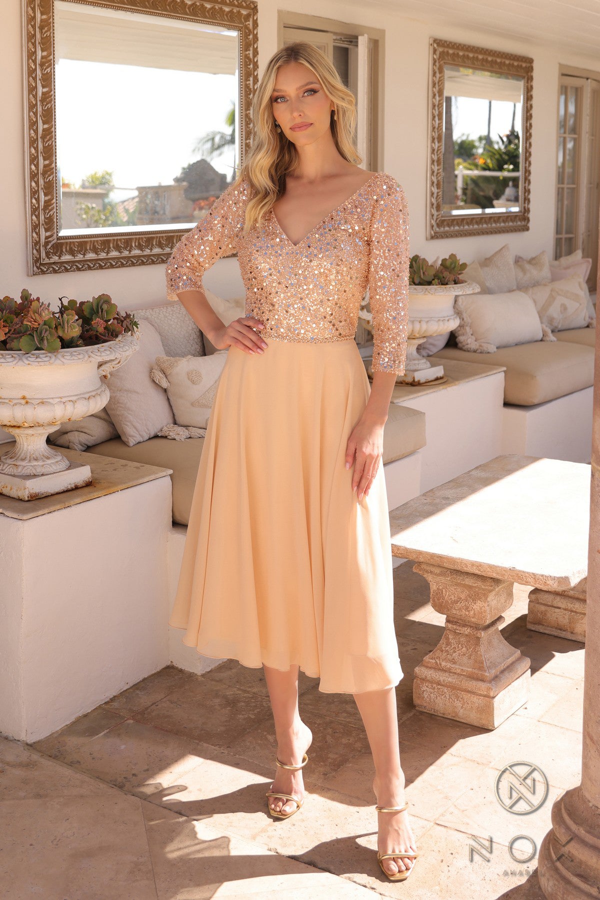 tan formal dresses Tan Brown V-Neck Jumpsuit with Belt