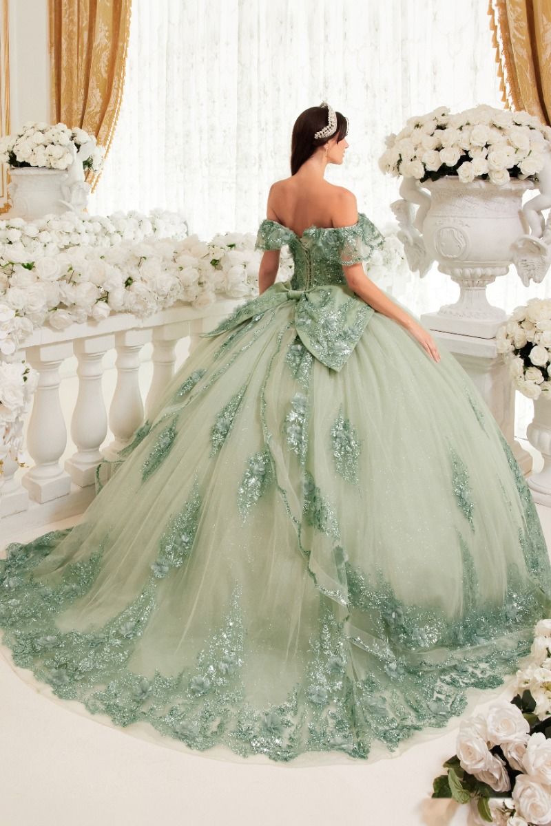 FLORAL OFF THE SHOULDER QUINCE BALL GOWN CD15701 SMCDress