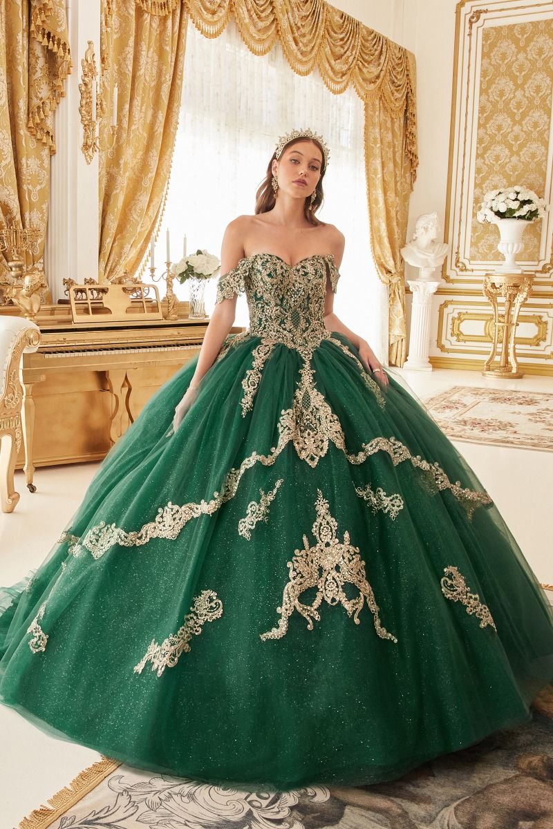 LAYERED GOLD LACE BALL GOWN CD15711 | SMCDress LAYERED GOLD LACE BALL GOWN CD15711 | SMCDress