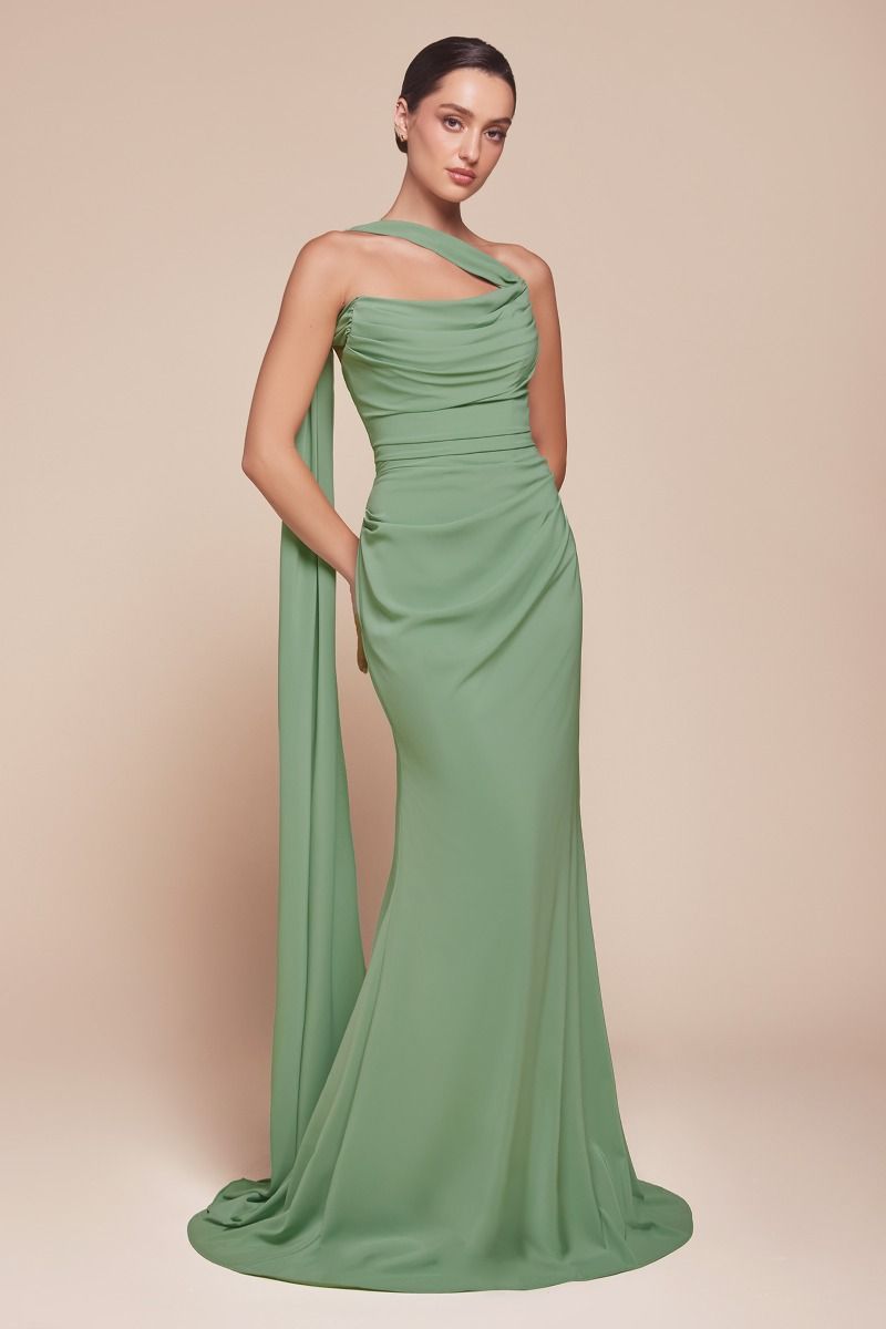 green emerald velvet dress [FINAL Sale]Elegant Sage Green Off Shoulder Evening Dress SS427 main image 1