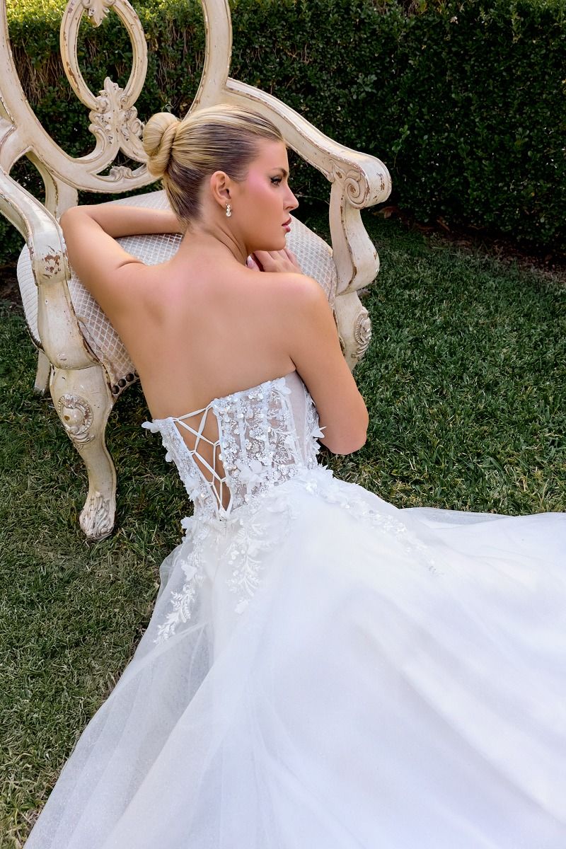 Opulent Off-White Strapless A-Line Gown CDC174W - Cinderella Divine Evening Dress CDC174W