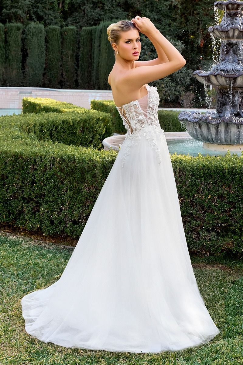 Opulent Off-White Strapless A-Line Gown CDC174W - Cinderella Divine Evening Dress CDC174W