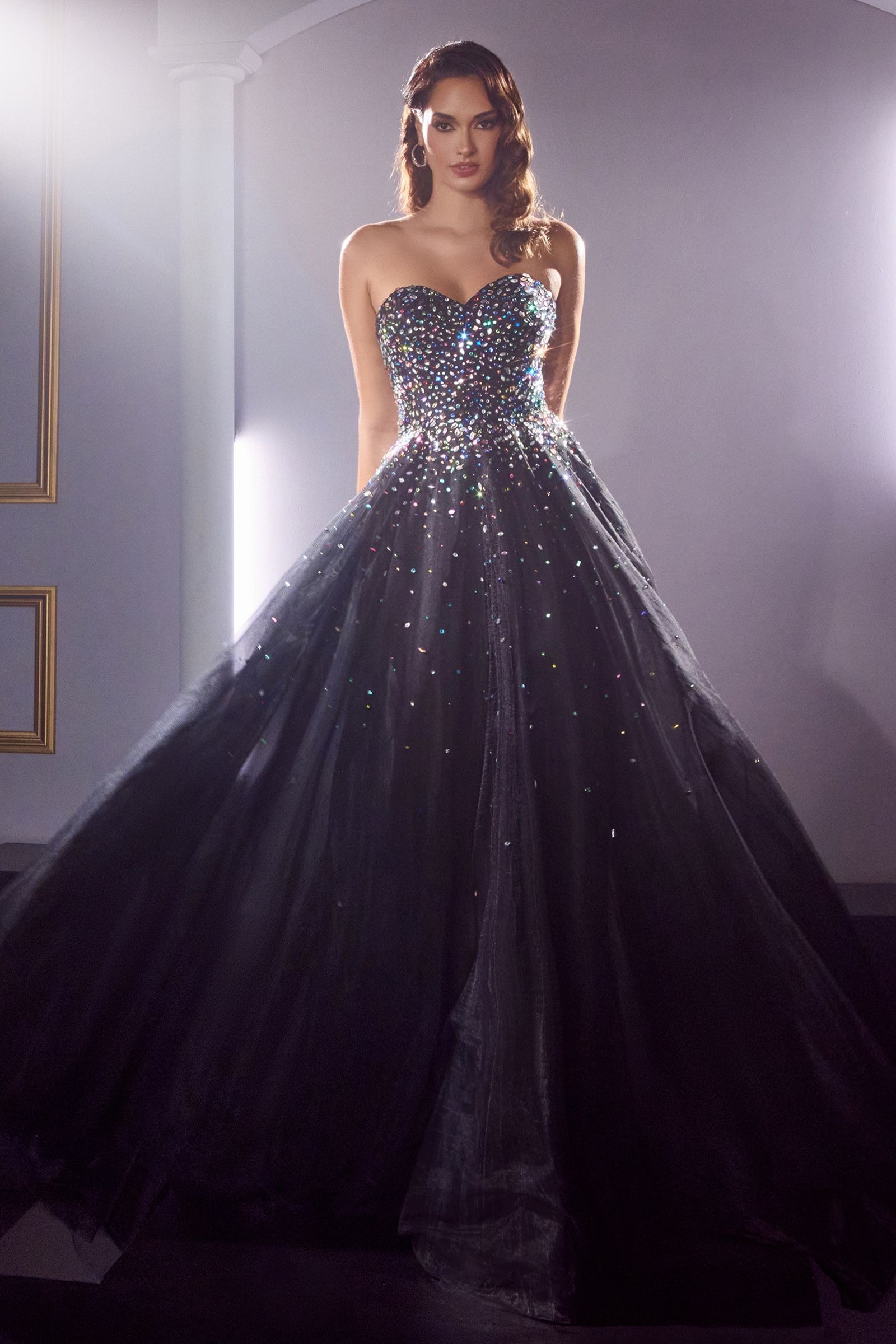 STRAPLESS BALL GOWN WITH JEWEL ACCENTS CDCB114 | SMCDress STRAPLESS BALL GOWN WITH JEWEL ACCENTS CDCB114 | SMCDress