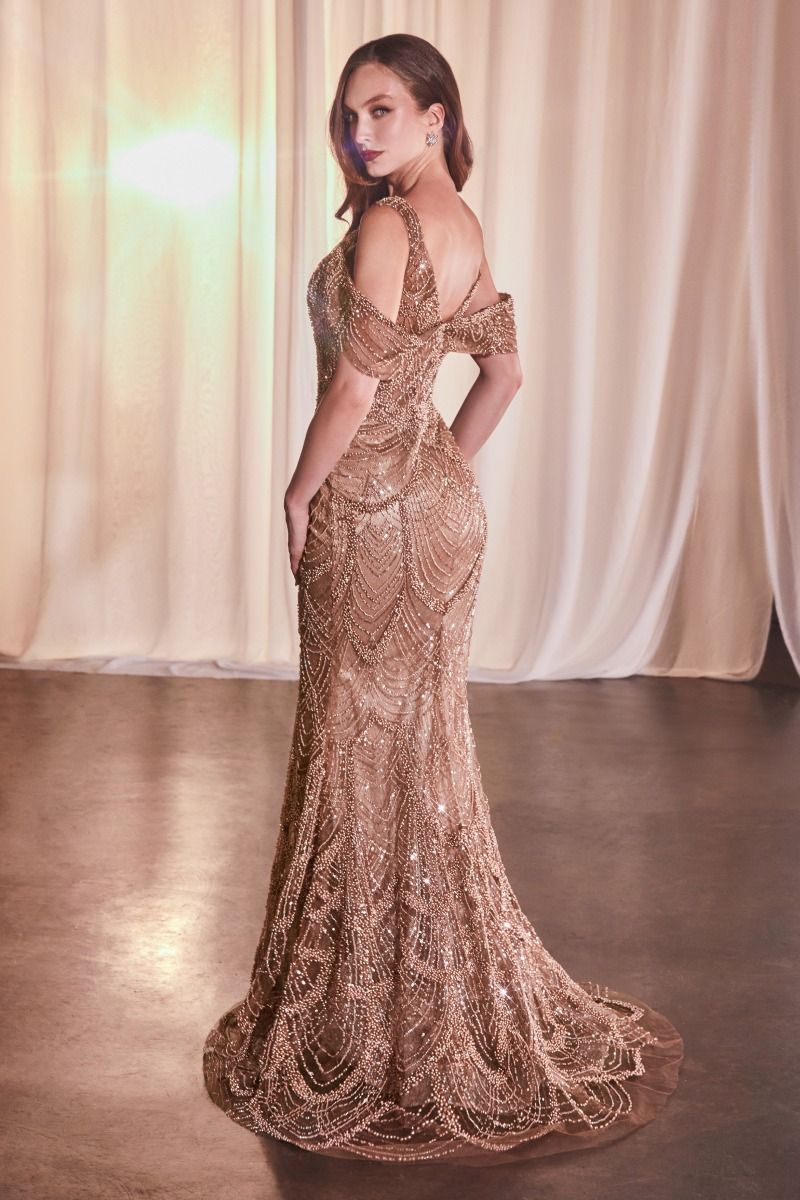 FULLY EMBELLISHED FIT & FLARE GOWN CDCC4020
