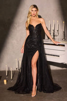 Statuesque Green Beaded Fitted Gown CDCC492 - Cinderella Divine Evening Dress CDCC492