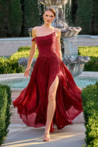 Breathtaking Slit A-Line Gown CDCD409 - Cinderella Divine Evening Dress CDCD409