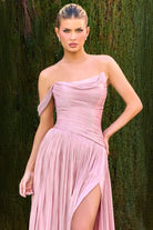 Breathtaking Slit A-Line Gown CDCD409 - Cinderella Divine Evening Dress CDCD409