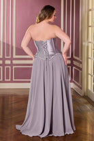 Luxurious Rose Lace Satin Gown CDCD668C - Cinderella Divine Prom Dress
