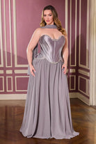 Luxurious Rose Lace Satin Gown CDCD668C - Cinderella Divine Prom Dress