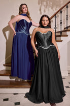 Luxurious Rose Lace Satin Gown CDCD668C - Cinderella Divine Prom Dress