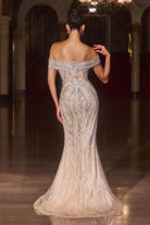 Stunning Gold Sequin Tulle Gown CDCD674 - Cinderella Divine Prom Dress