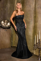 Stunning Silver Sequin Beaded Gown CDCD684 - Cinderella Divine Prom Dress