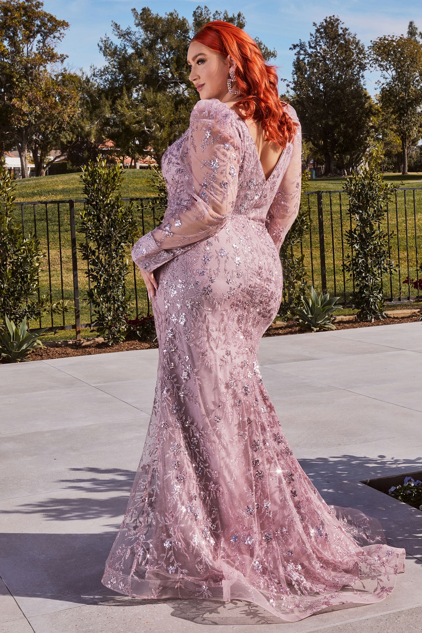 LONG SLEEVE GLITTER PRINT DRESS CDCD989 | SMCDress LONG SLEEVE GLITTER PRINT DRESS CDCD989 | SMCDress