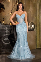 Elegant Gold Beaded Mermaid Gown CDCDS557 - Cinderella Divine Evening Dress CDCDS557