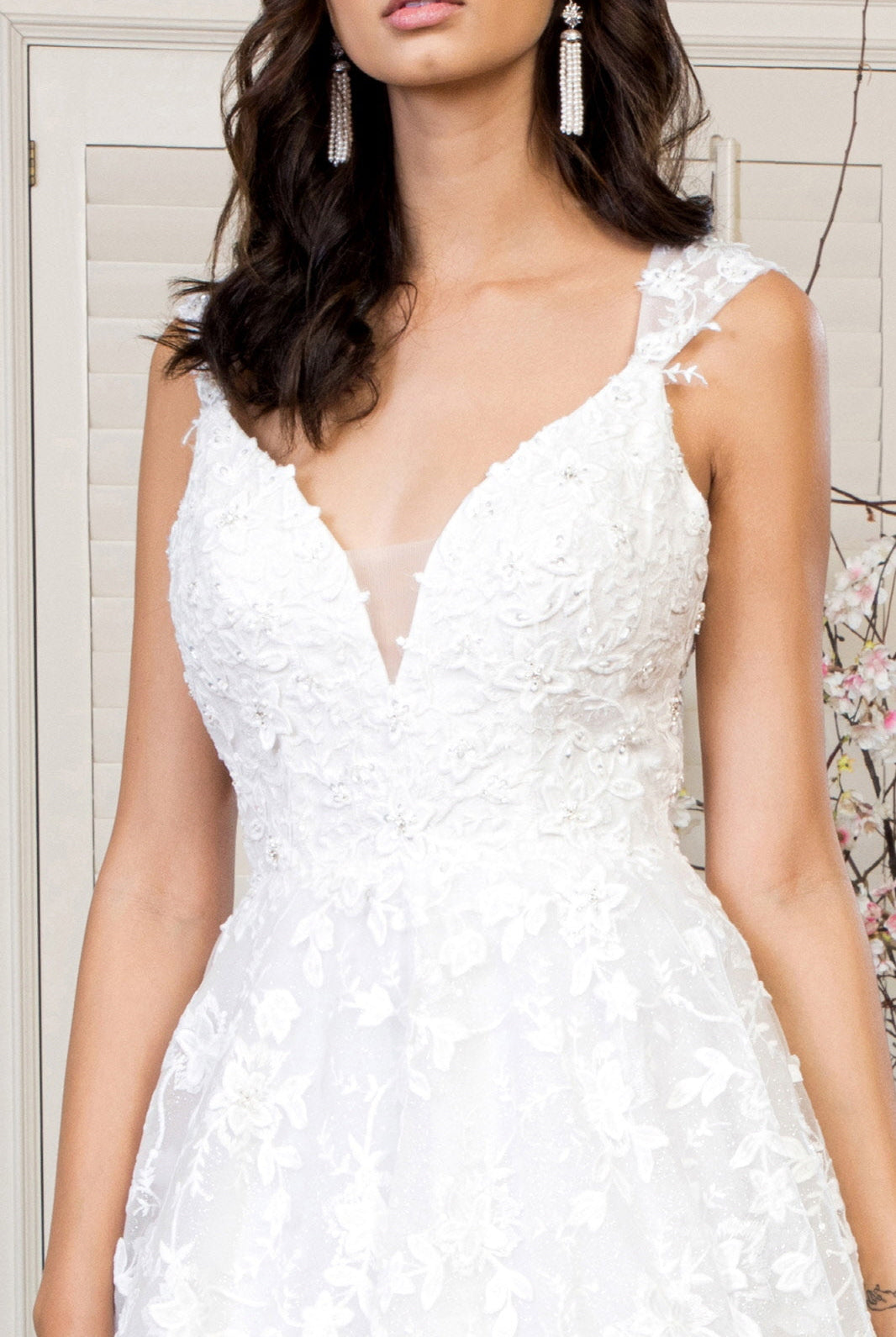 Closer look at A-Line V-neck Wedding Dress
