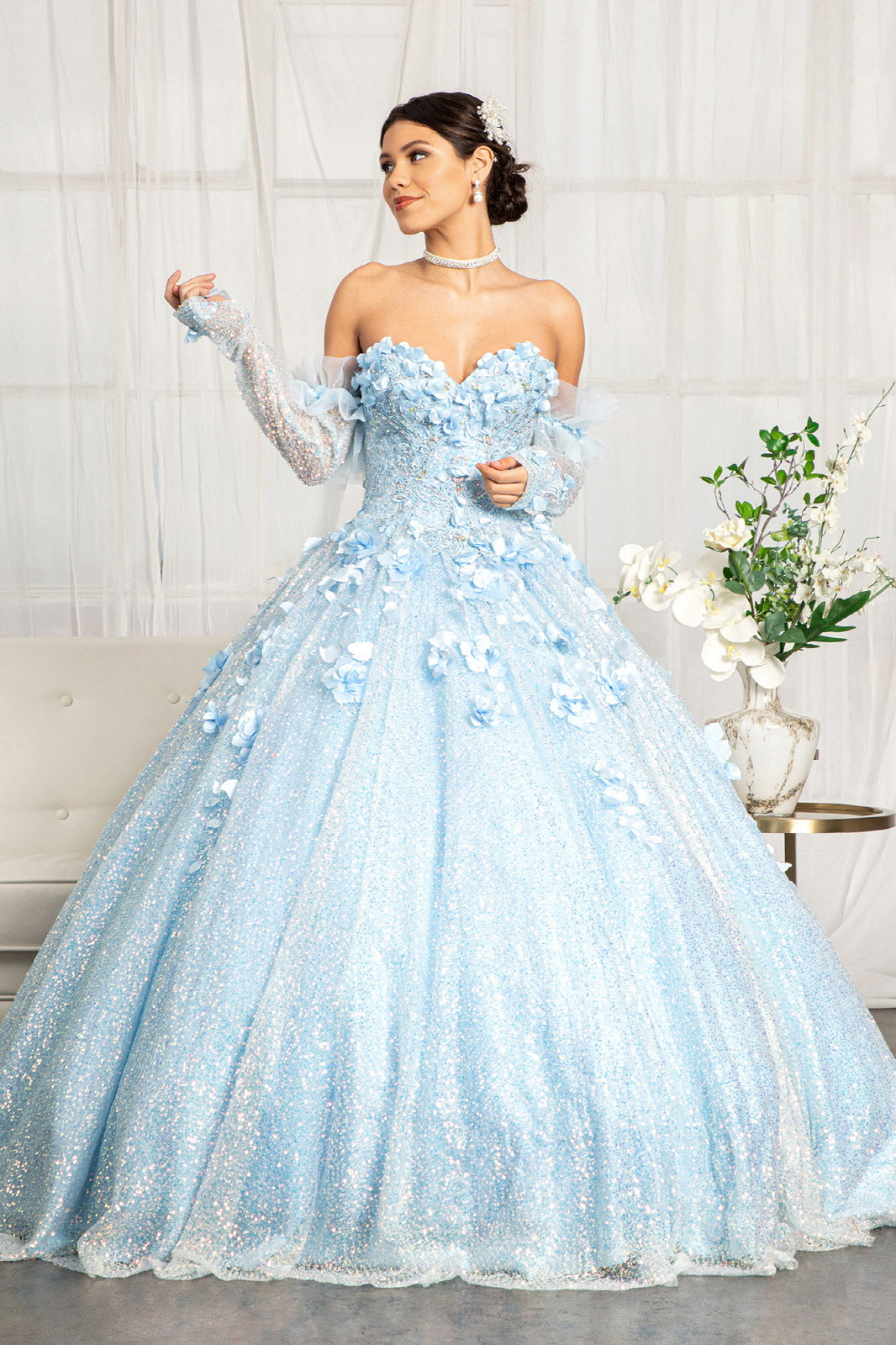 blue dress quinceanera Buy Amarra Style 54230 A caplet comes with this dress as well. Cinderella-Inspired Light Blue Quinceaera Ball