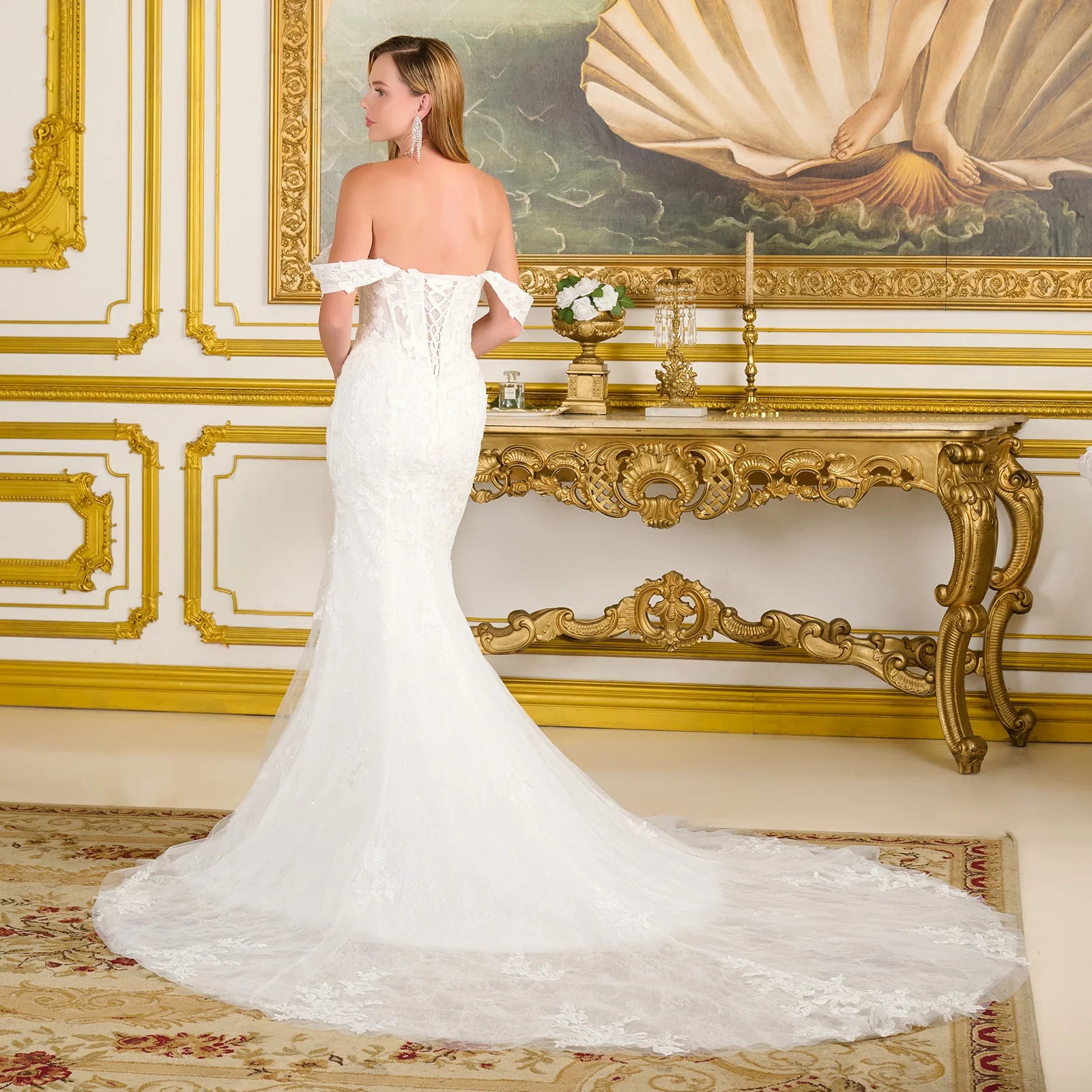 Elegant White Sequin Fitted Gown GLGL3713 | SMCDress Elegant White Sequin Fitted Gown GLGL3713 | SMCDress