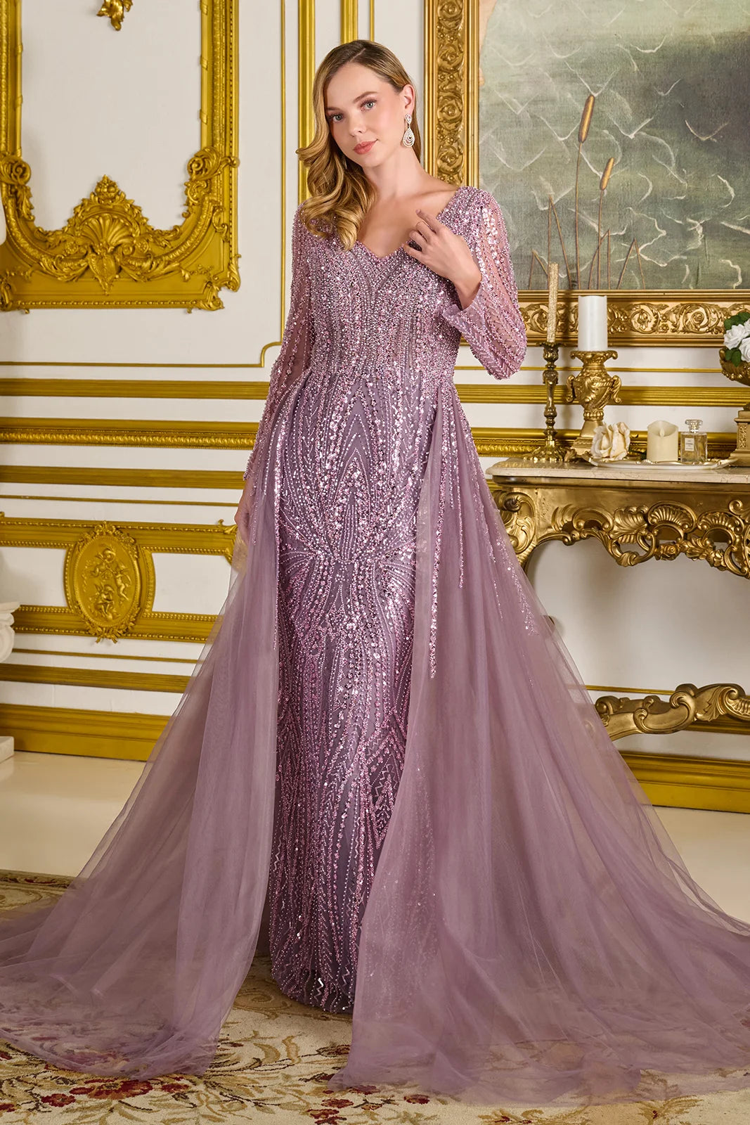 Dreamy V-Neck A-Line Gown GLGL3832 | SMCDress Dreamy V-Neck A-Line Gown GLGL3832 | SMCDress