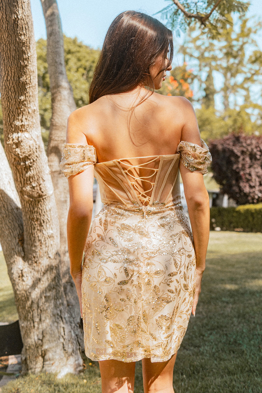 short champagne dress Cute Short Champagne Satin Party Dress,Off Shoulder Prom Dress