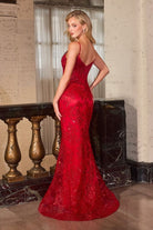 Exquisite Red Sequin Fitted Gown CDJ889 - Cinderella Divine Evening Dress CDJ889