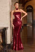 Breathtaking Black Sequin Fitted Gown CDJ905 - Cinderella Divine Evening Dress CDJ905