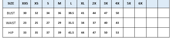 Size chart