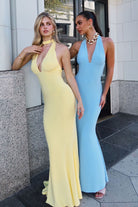 Elegant Blue Fitted Halter Gown CDT505 - Cinderella Divine Prom Dress