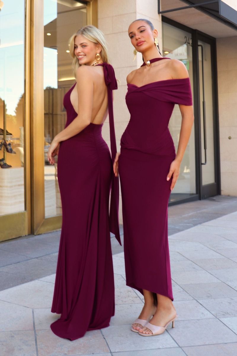 Elegant Blue Fitted Halter Gown CDT505 - Cinderella Divine Prom Dress