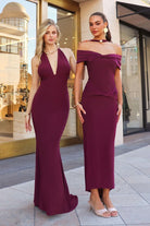 Elegant Blue Fitted Halter Gown CDT505 - Cinderella Divine Prom Dress