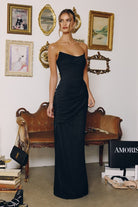 Glamorous Black Strapless Fitted Gown CDT726 - Cinderella Divine Evening Dress CDT726