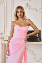 Glamorous Black Strapless Fitted Gown CDT726 - Cinderella Divine Evening Dress CDT726