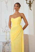 Glamorous Black Strapless Fitted Gown CDT726 - Cinderella Divine Evening Dress CDT726