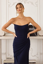Glamorous Black Strapless Fitted Gown CDT726 - Cinderella Divine Evening Dress CDT726