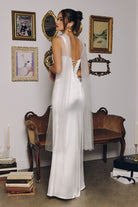 Luxurious White Lace Satin Gown CDT729W - Cinderella Divine Prom Dress