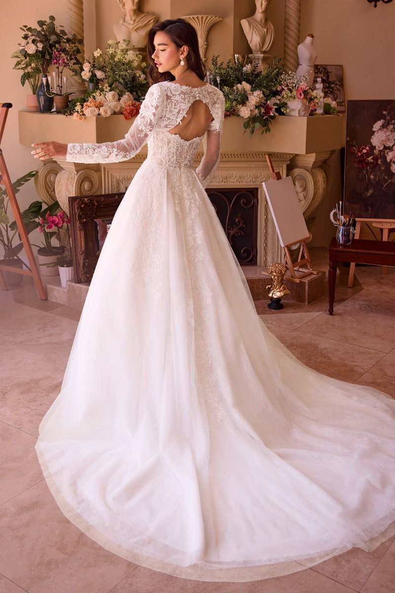 chinese dress ladies Tulle A-line Wedding Dresses With Balloon Sleeves, MW949 main image 0
