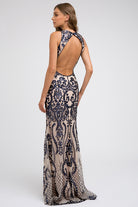 Fitted Sequined deep v neck mermaid Prom Evening Gown-smcdress