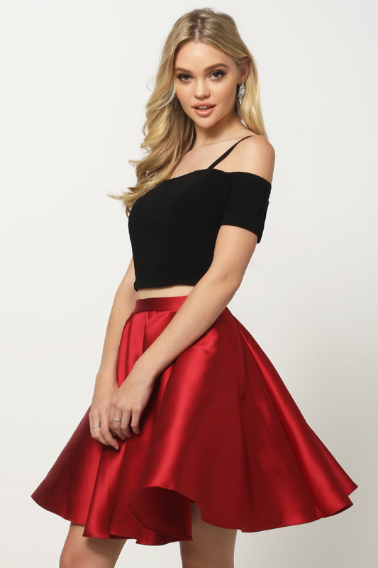 2-Piece Cold-Shoulder Dress for Cocktail & Homecoming-smcdress