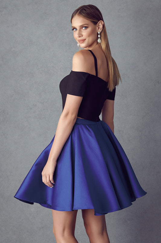 2-Piece Cold-Shoulder Dress for Cocktail & Homecoming-smcdress
