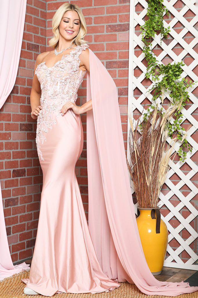 3D Floral Mermaid Dress - Evening & Prom-smcdress