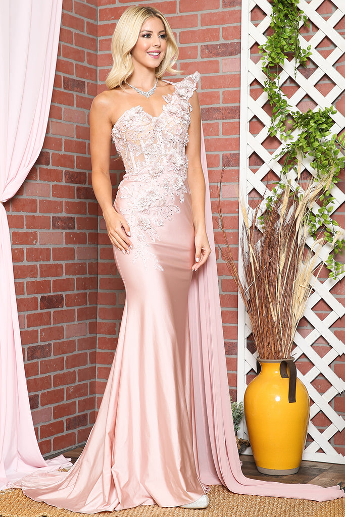 3D Floral Mermaid Dress - Evening & Prom-smcdress