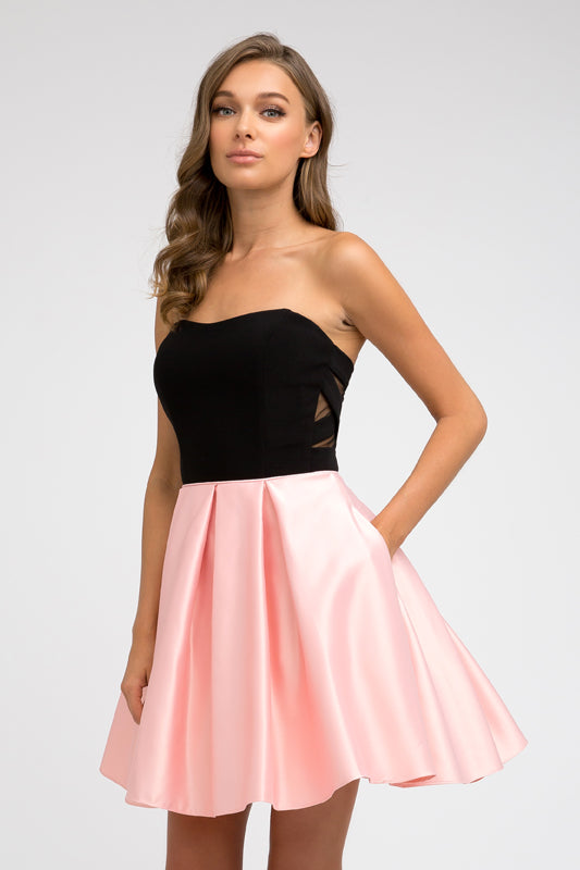 Two Tone Sweetheart Short Dress for Cocktail & Homecoming-smcdress