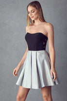 Two tone sweetheart short dress-smcdress