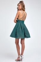 Glitter fit and flare short dress-smcdress