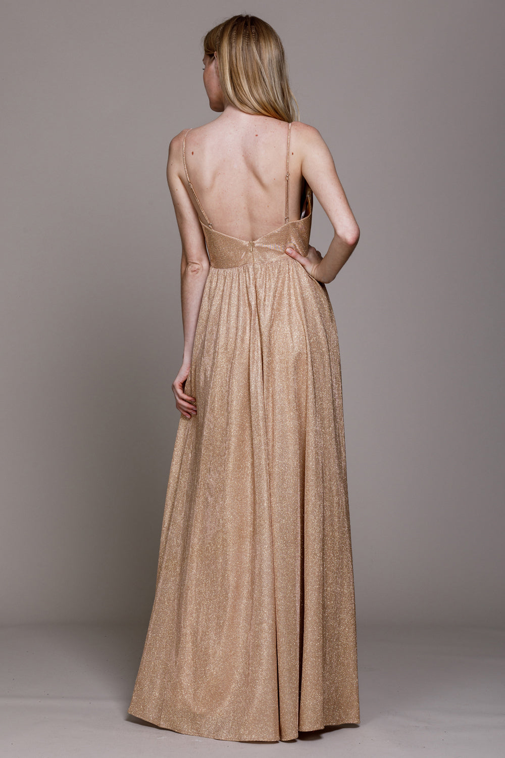 A-Line Glitter Dress with Side Zip for Bridesmaids & Prom-smcdress