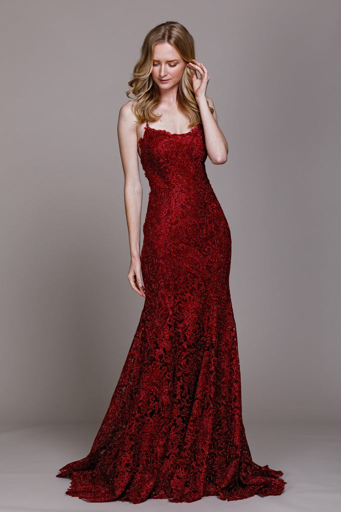 Embroidered Lace Mermaid Dress for Prom & Evening-smcdress
