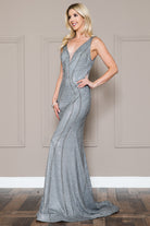 Sleeveless Rhinestone Long Prom & MOB Dress with Zipper Back-smcdress