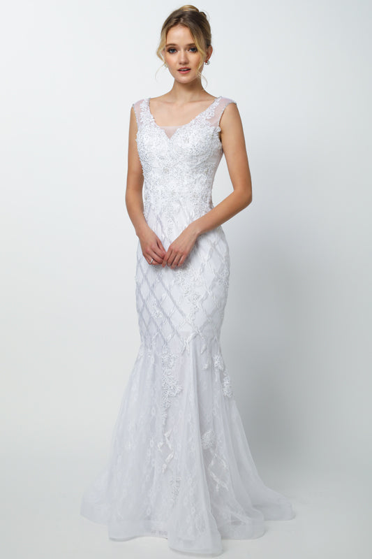 Lace Mermaid Long Prom & Wedding Dress-smcdress