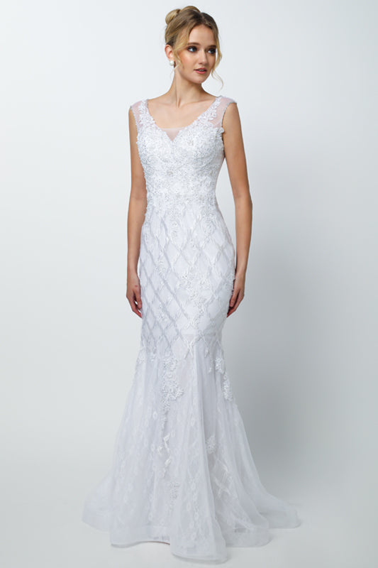 Lace Mermaid Long Prom & Wedding Dress-smcdress