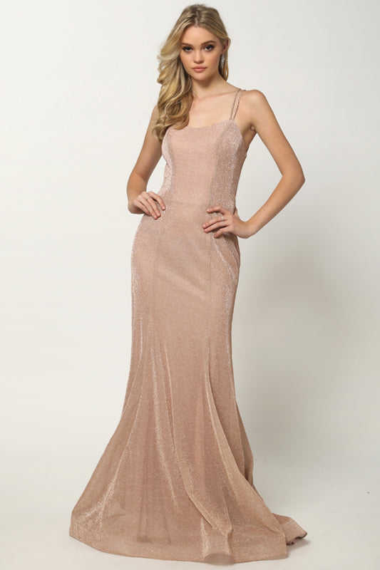 Open-Back V-Neck Long Prom Dress, Fitted-smcdress