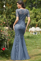 Embroidered Lace Mermaid Prom & MOB Dress-smcdress